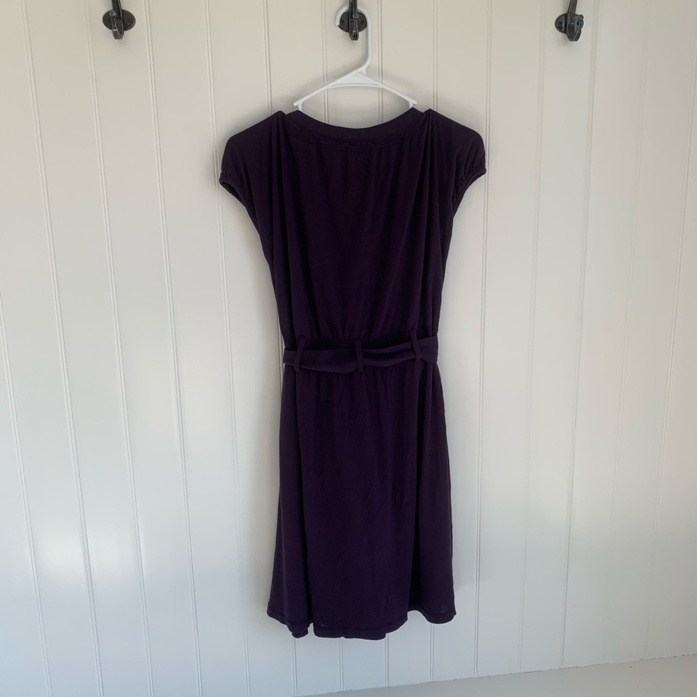 Theory Purple Button Front Tie Silk Blend Dress - Picture 6 of 8